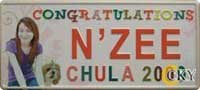 ป้ายทะเบียนแสดงความยินดี - N'ZEE